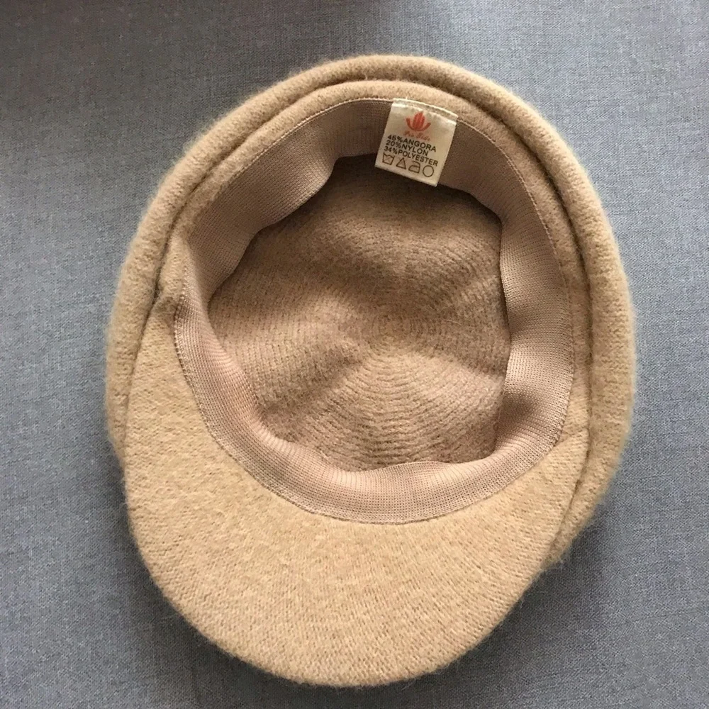 Vintage Newsboy Tan Angora Cap - Picture 4 of 5